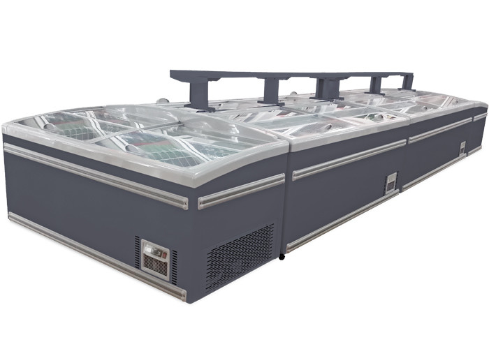 Large Supermarket Island Freezer / -22 degree Plug In Glass Door Frost Free Chest Freezer