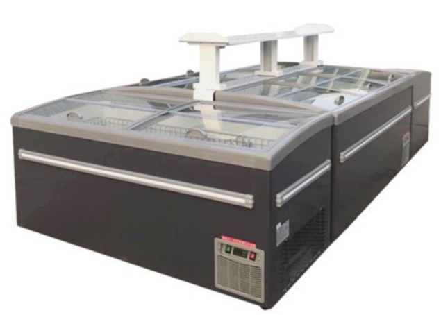 Large Supermarket Island Freezer / -22 degree Plug In Glass Door Frost Free Chest Freezer