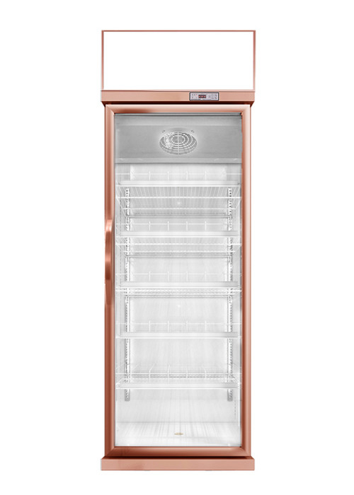 Customize Champagne Gold Commercial Display Cold Drink Freezer For Restaurant / Supermarket