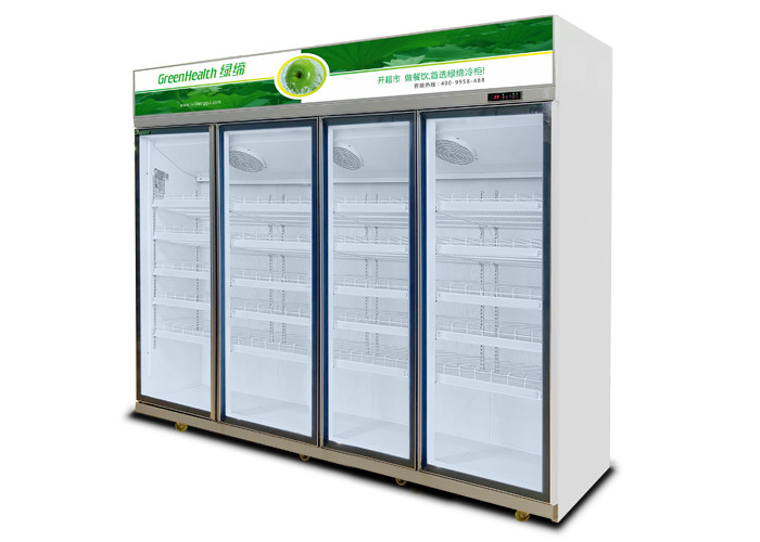 Eco Friendly Low E Glass Commercial Display Beverage Refrigerator For Bar Supermarket