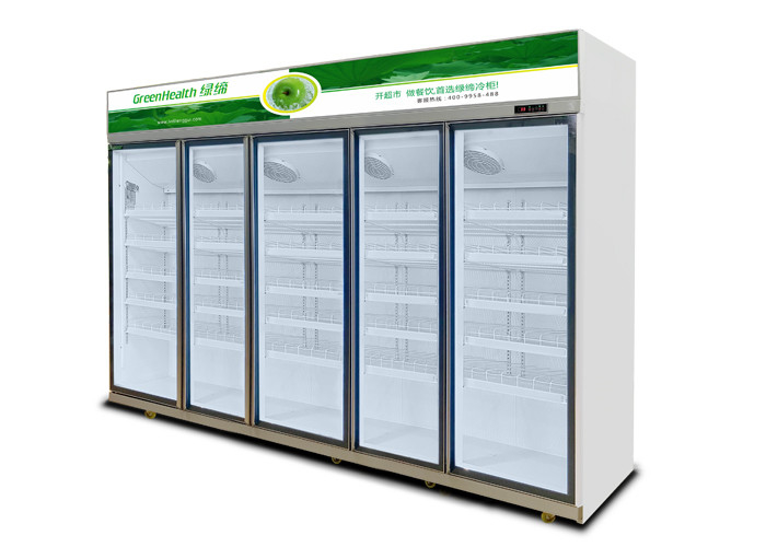 Eco Friendly Low E Glass Commercial Display Beverage Refrigerator For Bar Supermarket