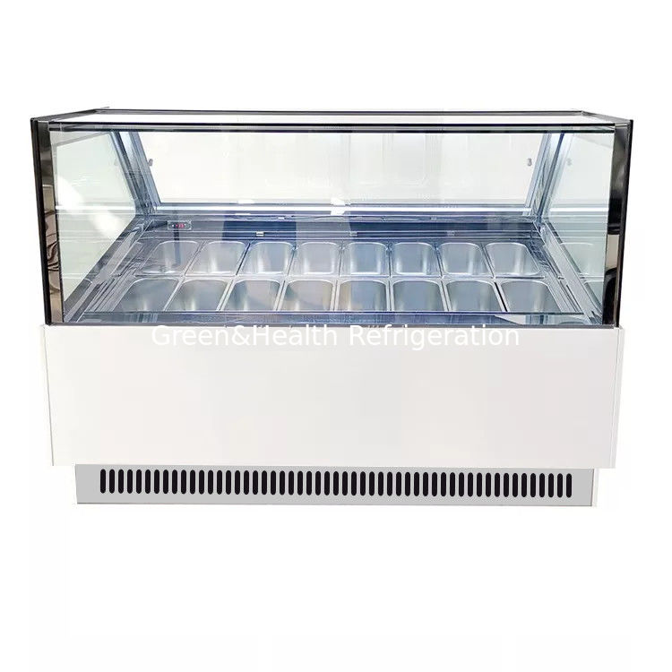 Commercial Fan Cooling Ice Cream Display Freezer with Stainless Steel Pans and Digital Controller