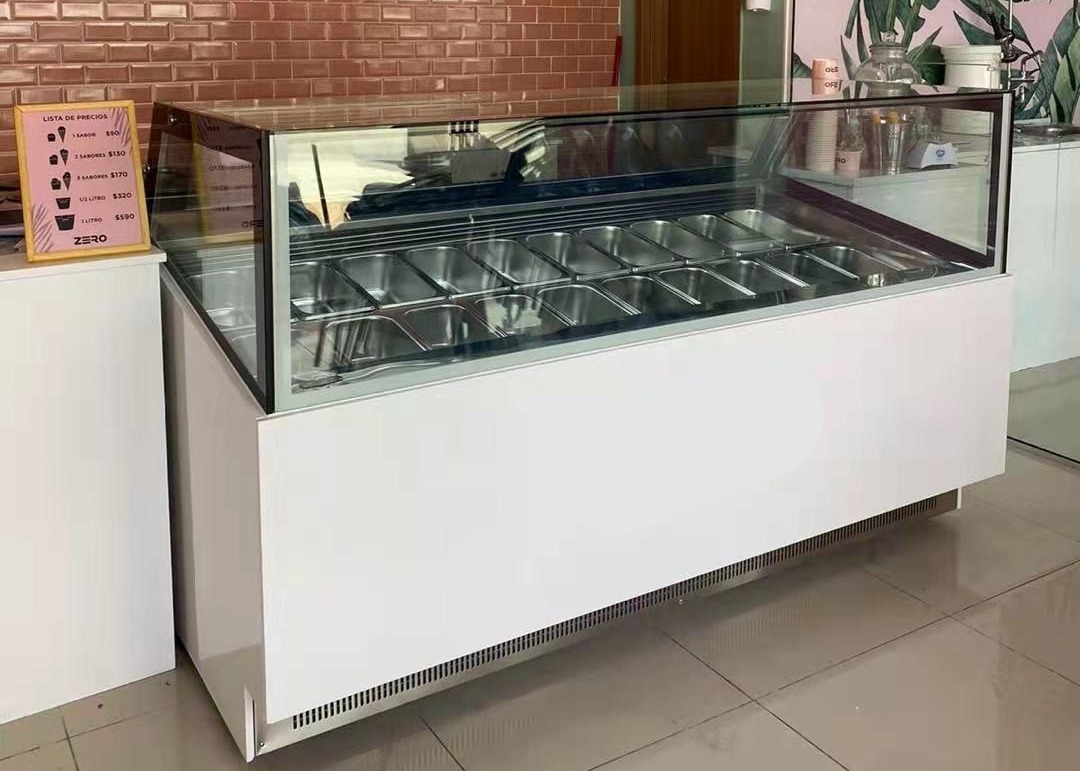 Square Type Ultra Low Temperature Ice Cream Display Freezer Gelato Cabinet