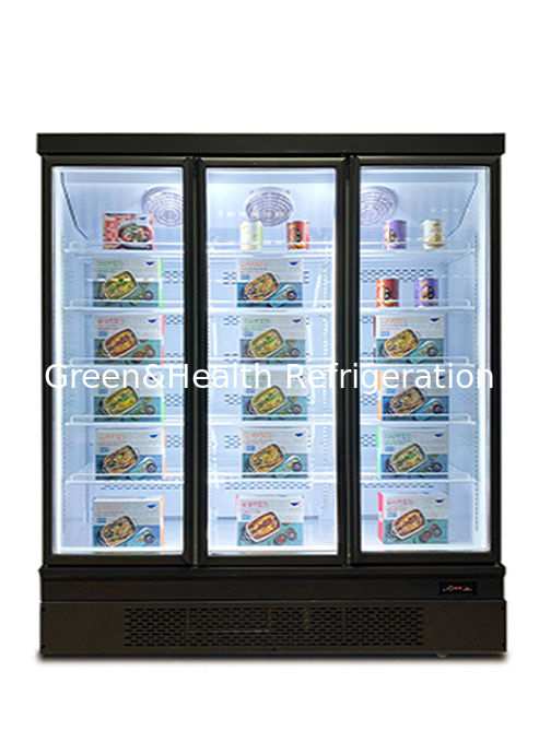 Energy-Saving Upright Food Display Freezer with Fan Cooling and Adjustable Shelves for Supermarkets