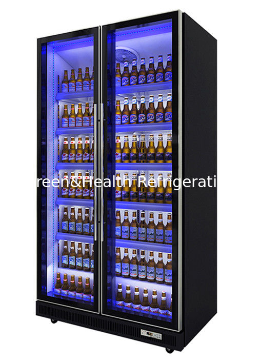 Commercial Beverage Display Refrigerator with Custom LED Lighting, Self-Closing Door, and Danfoss/Embraco Compressor
