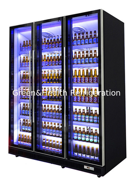 Commercial Beverage Display Refrigerator with Custom LED Lighting, Self-Closing Door, and Danfoss/Embraco Compressor