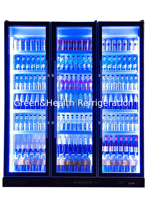 Commercial Beverage Display Refrigerator with Custom LED Lighting, Self-Closing Door, and Danfoss/Embraco Compressor