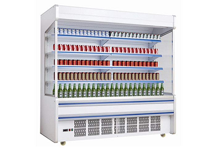 Fan Cooling Multideck Open Front Chiller For Shop Plug In Type With R404 Refrigerant