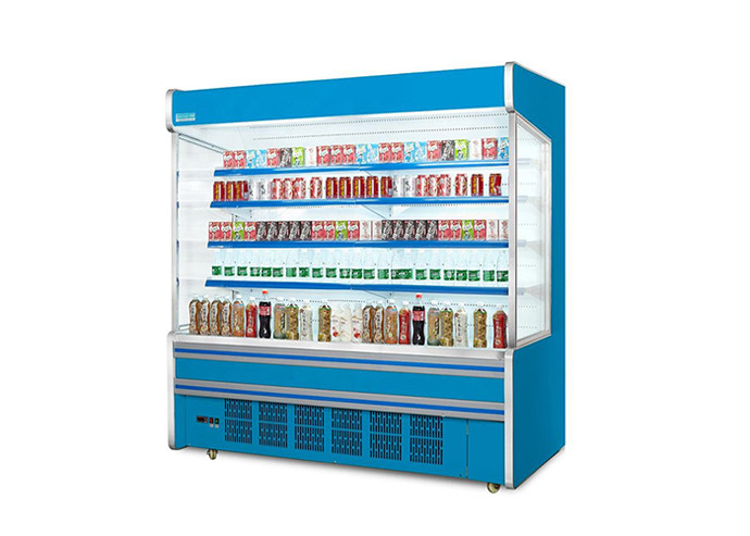Fan Cooling Multideck Open Front Chiller For Shop Plug In Type With R404 Refrigerant