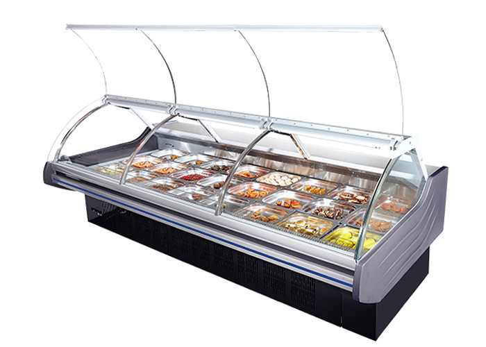 Meat Shop Open Display Cooler meat Deli Refrigerator Front Flip Glass Door