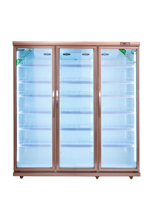 5 Layers Commercial Beverage Refrigerator Glass Door Upright Cooler For Retail Store