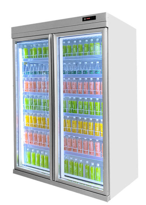 5 Layers Commercial Beverage Refrigerator Glass Door Upright Cooler For Retail Store