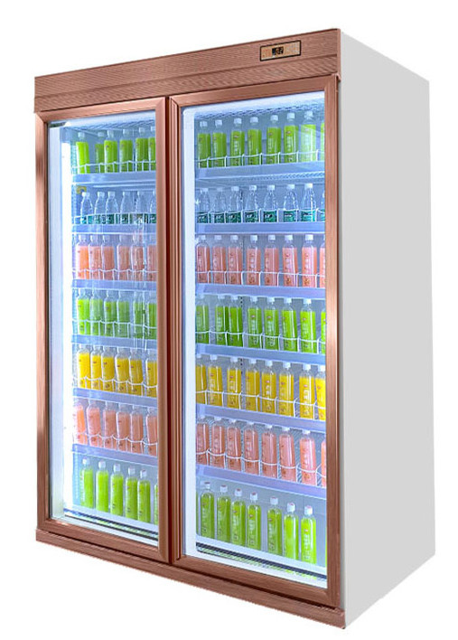 5 Layers Commercial Beverage Refrigerator Glass Door Upright Cooler For Retail Store