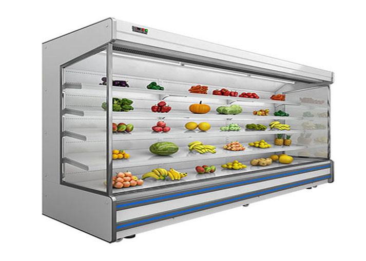 Remote System Fan Cooling Open Multideck Chiller For Supermarket / Commercial Place