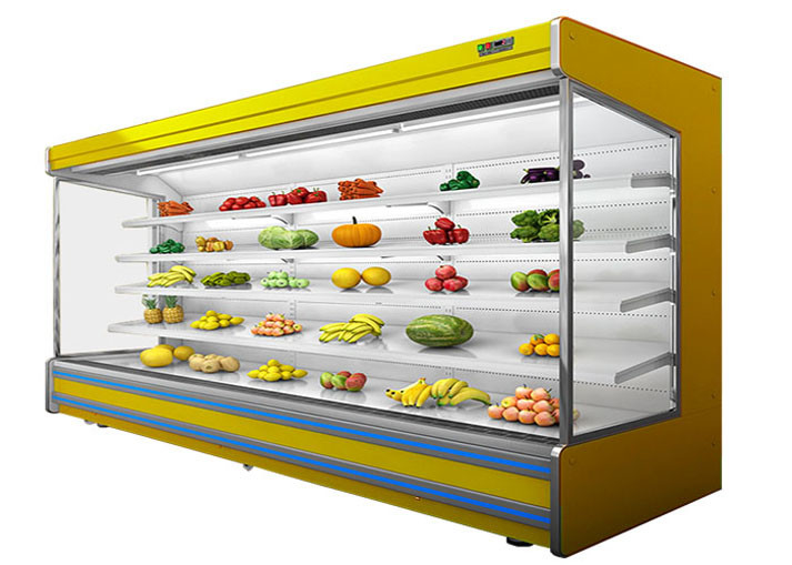Remote System Fan Cooling Open Multideck Chiller For Supermarket / Commercial Place