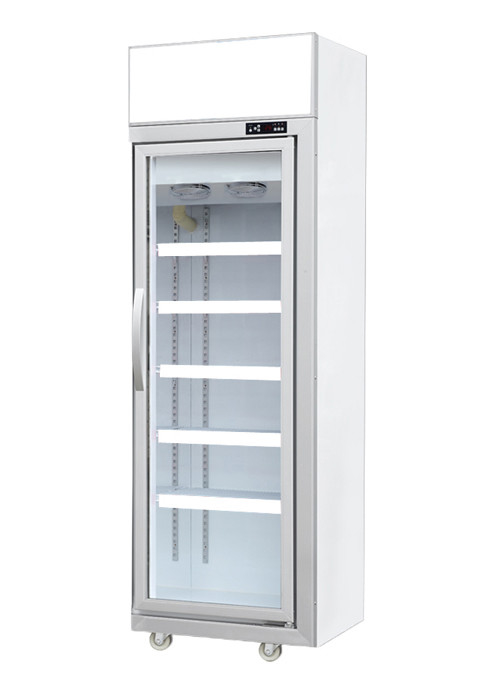 5 Layers 450L Single Door Commercial Supermarket Display Freezer Plastic Coated Steel