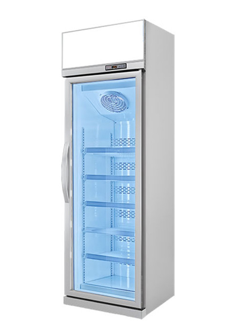 5 Layers 450L Single Door Commercial Supermarket Display Freezer Plastic Coated Steel