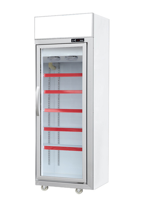 5 Layers 450L Single Door Commercial Supermarket Display Freezer Plastic Coated Steel
