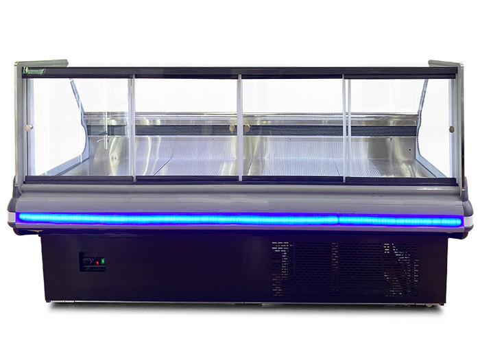 Tempered Glass Right Angle Type Deli Display Refrigerator Meat Display Butchery Freezer