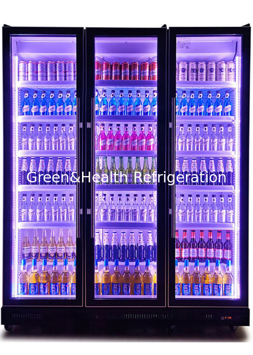 LED Cool Light Beer Beverage Liquor Drink Display Fridge For Commercial Three Color