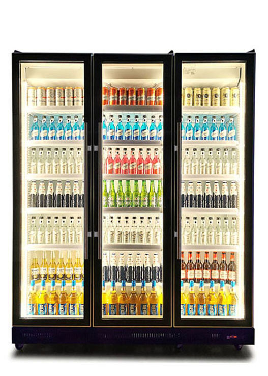 Light Luxury Cold Beverage Display Chiller Beer 2 Or 3 Door Display Fridge