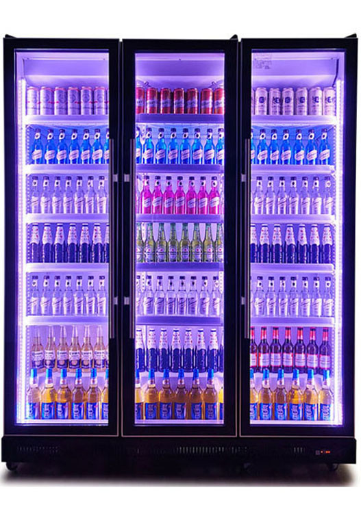 Light Luxury Cold Beverage Display Chiller Beer 2 Or 3 Door Display Fridge