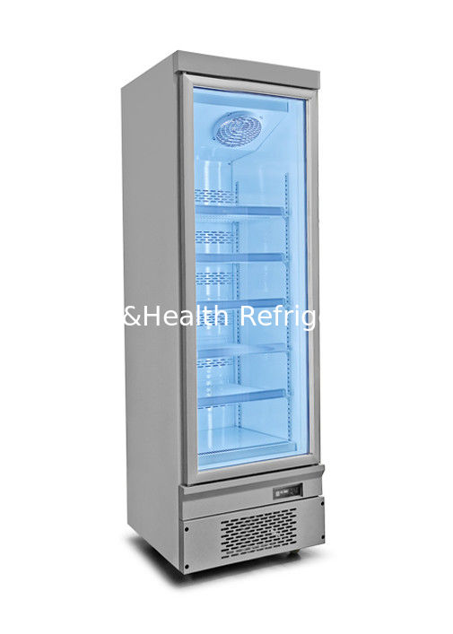 Commercial Glass Door Freezer with 5-Layer Adjustable Shelves Tempered Glass Door and Fan-Cooled System