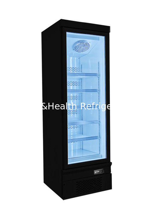 Commercial Glass Door Freezer with 5-Layer Adjustable Shelves Tempered Glass Door and Fan-Cooled System