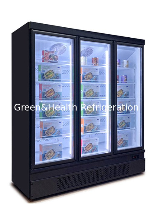-22C Supermarket Frozen Food Vertical Ice Cream Freezer Glass Door Upright Display Cooler