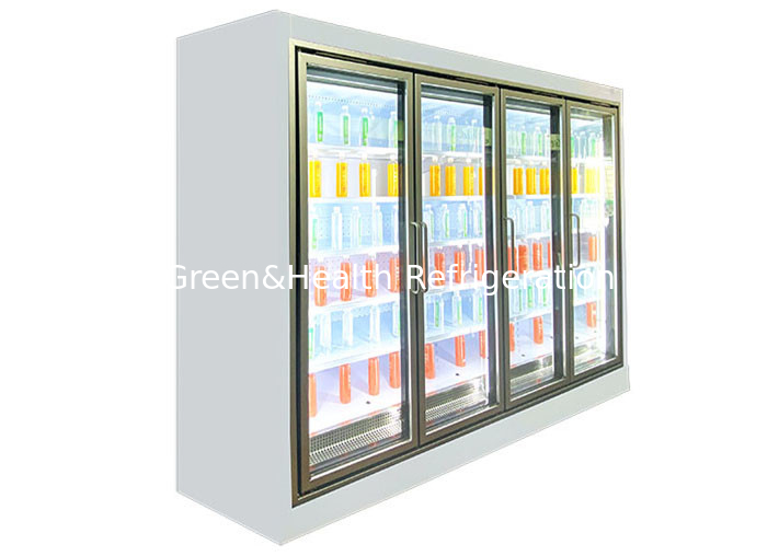 Glass Door Multideck Display Refrigerator For Drink Yogurt Milk Beer Beverage