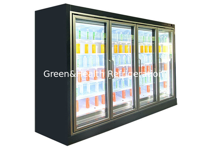 Glass Door Multideck Display Refrigerator For Drink Yogurt Milk Beer Beverage