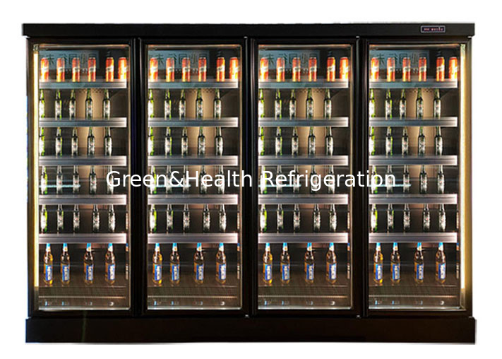 Glass Door Multideck Display Refrigerator For Drink Yogurt Milk Beer Beverage