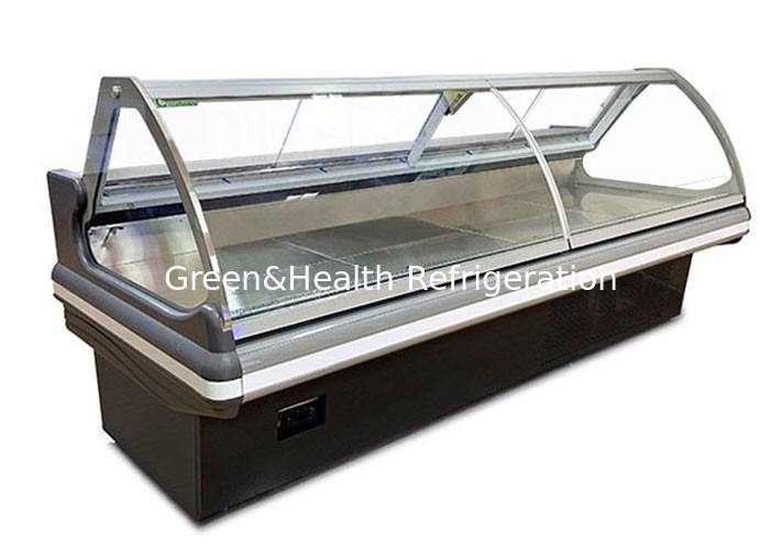 curved Glass Dishes Showcase Deli Display Refrigerator With Digital Elitech Thermostat