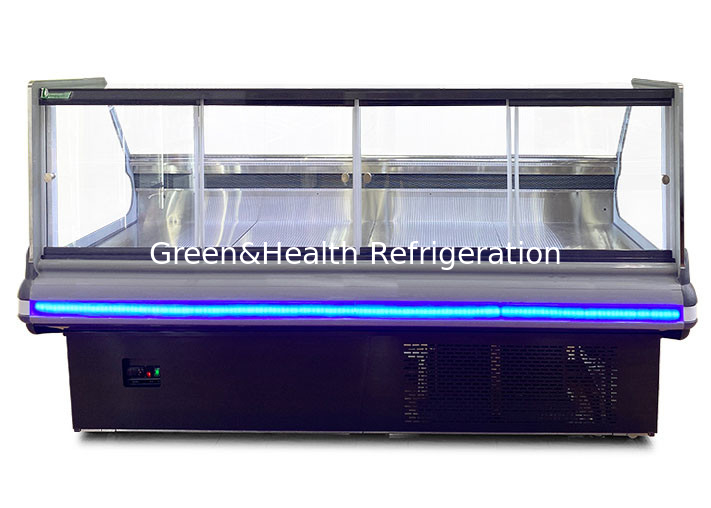 Big Window Square Deli Display Refrigerator Front And Back Open Food Display Cooler