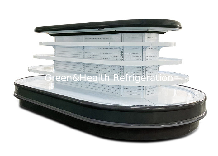 Supermarket Mini Round Island Open Refrigerator Dairy Fruit Beverage Display Chiller