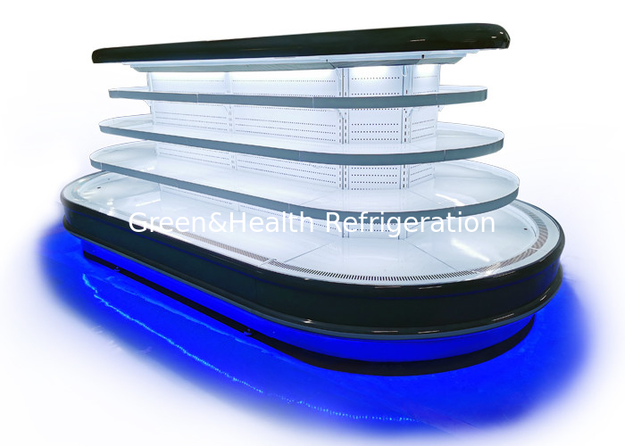 Supermarket Mini Round Island Open Refrigerator Dairy Fruit Beverage Display Chiller