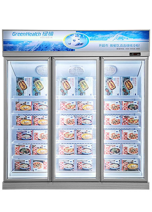 Custom Size Color 3 Door Display Commercial Upright Freezer For Meat Dumplings