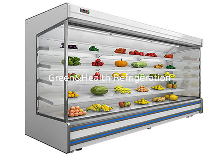 Large Capacity Multideck Open Chiller with Fan Cooling and Remote System for Fresh Produce Display