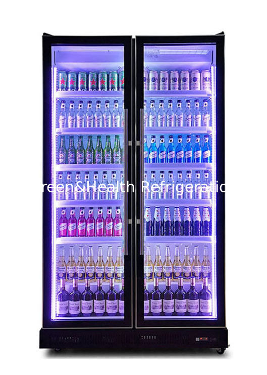 Large Capacity 800L/1200L Commercial Glass Door Beverage Display Refrigerator with Triple-Layer Anti-Fog Tempered Glass Doors and Intelligent Air-Cooling System