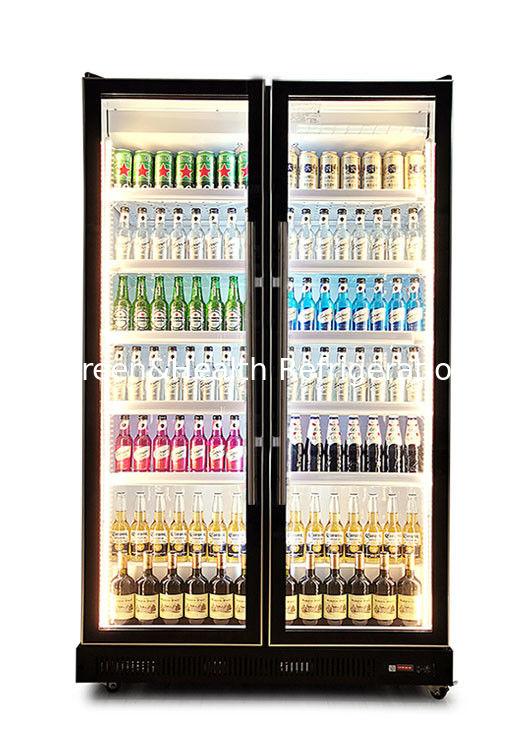 Large Capacity 800L/1200L Commercial Glass Door Beverage Display Refrigerator with Triple-Layer Anti-Fog Tempered Glass Doors and Intelligent Air-Cooling System