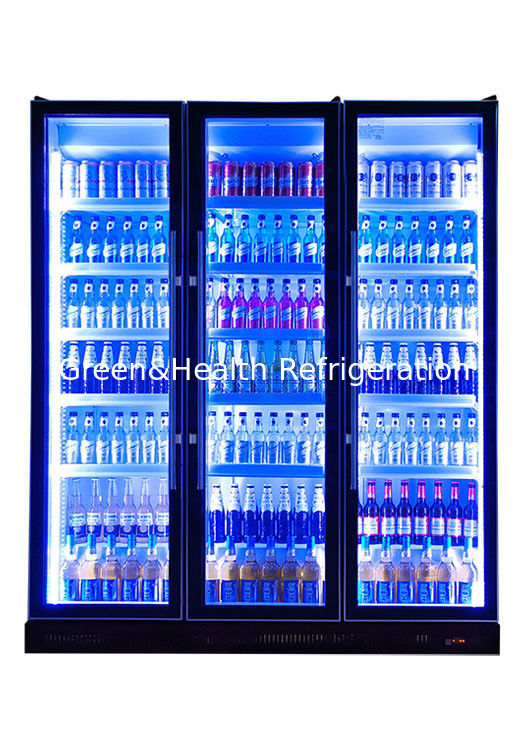 Large Capacity 800L/1200L Commercial Glass Door Beverage Display Refrigerator with Triple-Layer Anti-Fog Tempered Glass Doors and Intelligent Air-Cooling System