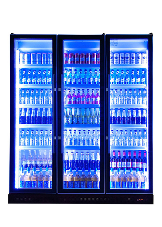 Popular Commercial Soft Drink Display Cooler With Tricolor LED Light
