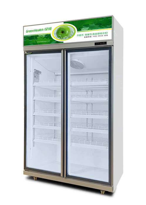 Low E Glass Convenience Store Beverage Chiller Storage Fridge For Drinks