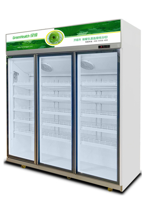 Low E Glass Convenience Store Beverage Chiller Storage Fridge For Drinks