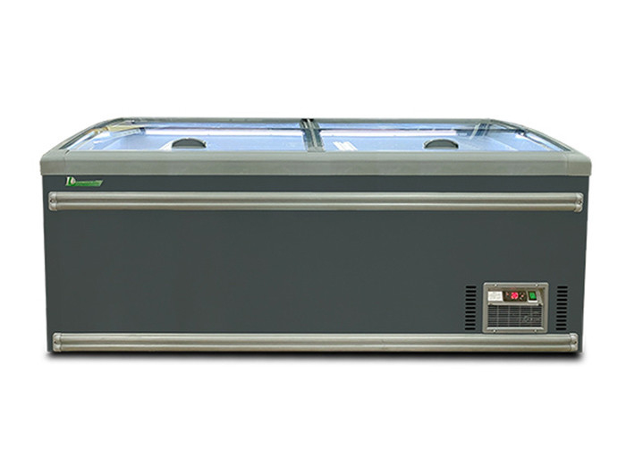 Supermarket Sliding Glass Door Island Freezer For Frozen Food Free Combination