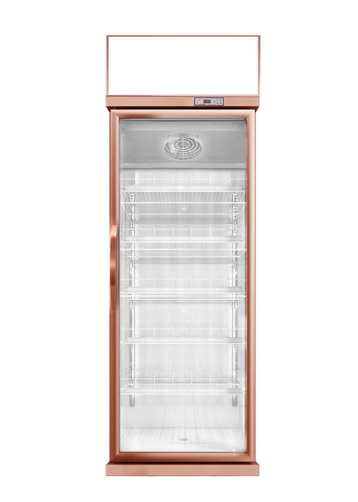 Air Cooling Glass Door Beverage Cooler Supermarket Refrigerator 5 Layers
