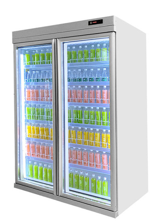 Remote Type Large Space Beverage Display Fridge With 2 3 4 5 Glass Doors