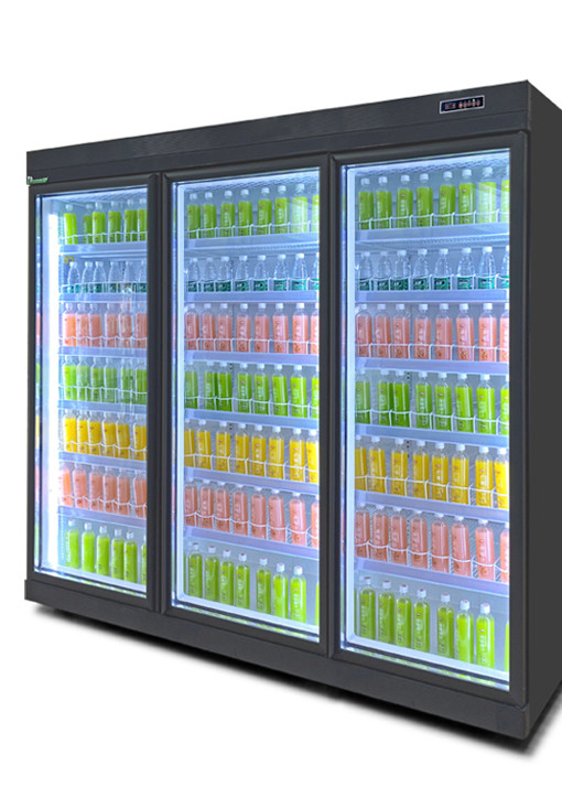 Remote Type Large Space Beverage Display Fridge With 2 3 4 5 Glass Doors