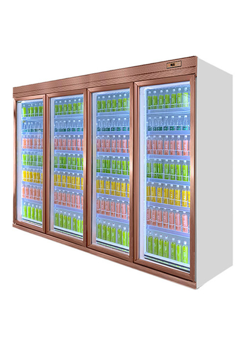 Remote Type Large Space Beverage Display Fridge With 2 3 4 5 Glass Doors