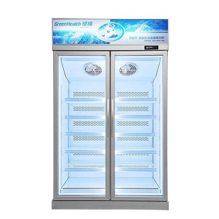 Supermarket 1 / 2 / 3 Glass Doors Display Upright Freezer For Ice Cream